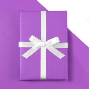 lezakaa purple wrapping paper roll - fluorescent neon solid color paper for birthday, valentine's, mother's day, holiday - 17 inches x 32.8 feet (47.23 sq.ft.)