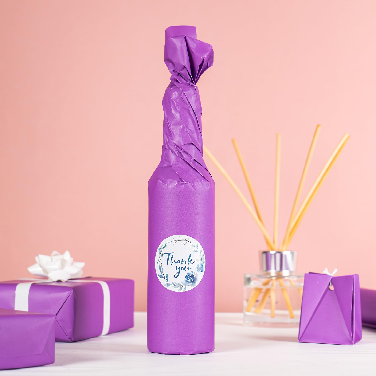 LeZakaa Purple Wrapping Paper Roll - Fluorescent Neon Solid Color Paper for Birthday, Valentine's, Mother's Day, Holiday - 17 inches x 32.8 Feet (47.23 sq.ft.)