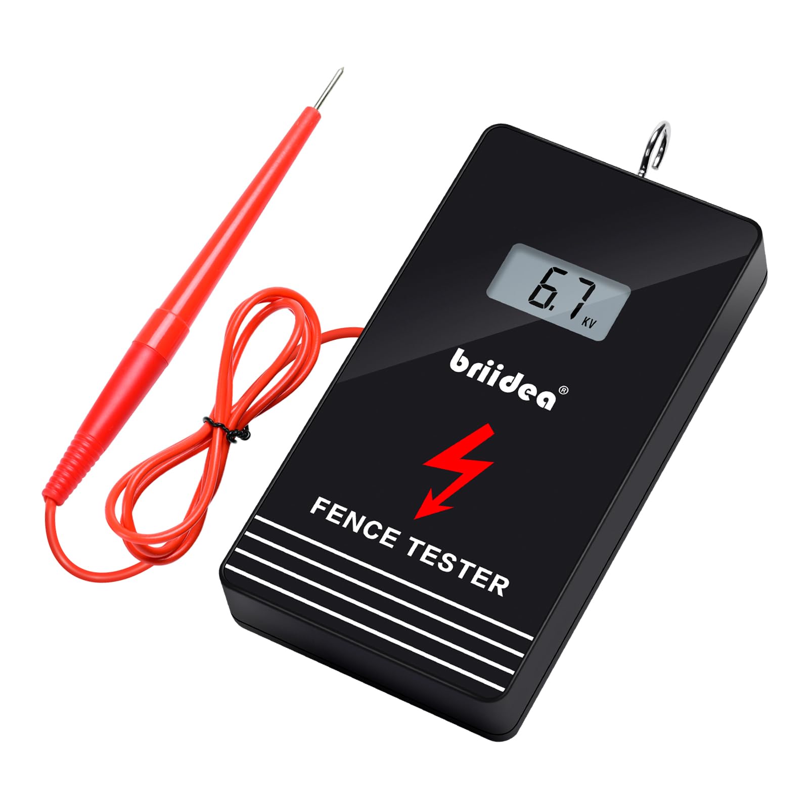 Electric Fence Tester, Briidea 300V-15000V Electric Fence Voltage Tester with LCD Large Display and Low Battery Reminder, Designed for Your Fence Voltage Troubleshooter, Portable & Easy to Use