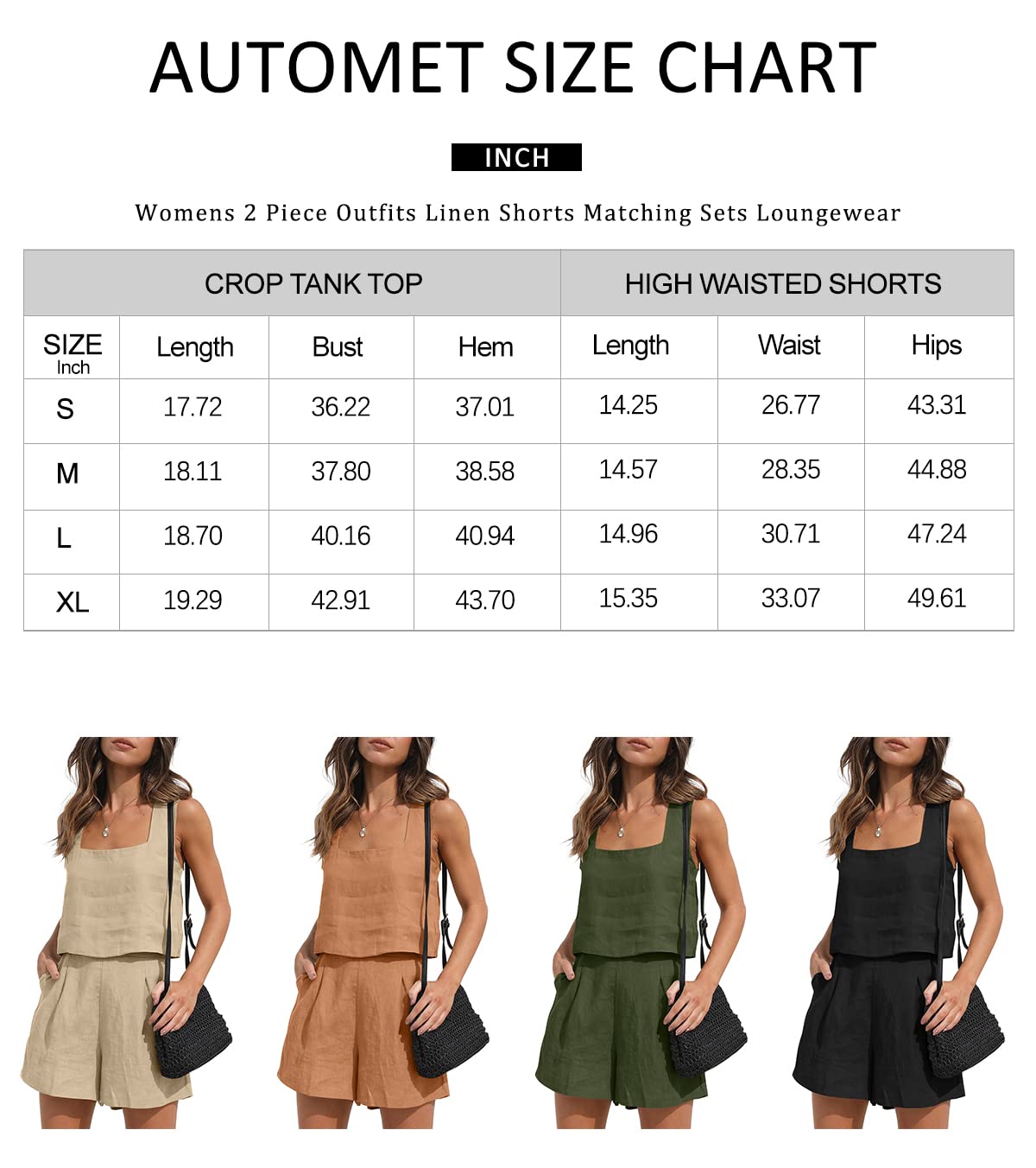 AUTOMET Summer Sets Casual Womens 2 Piece Outfits Lounge Matching Pajama Sets Cruise Beach Travel Linen Vacation Comfy Clothes 2024