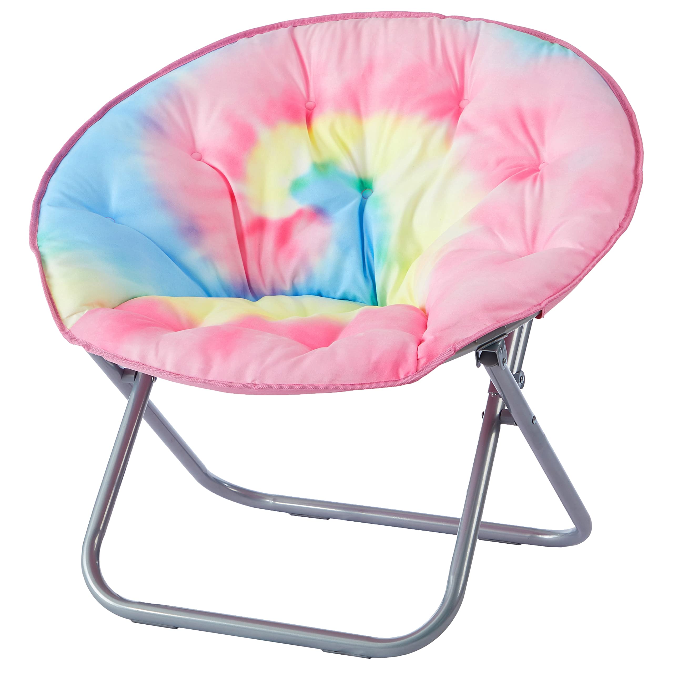 Urban Lifestyle Micromink Saucer Chair, Rainbow Tie Die