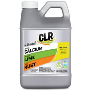 clr calcium, lime & rust remover, blasts calcium, dissolves lime deposits, zaps stubborn rust stains and hard water deposits, 80 ounce bottle