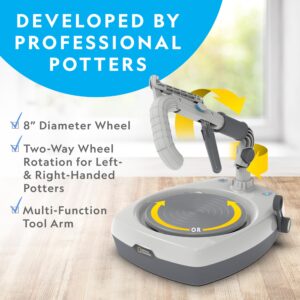 NATIONAL GEOGRAPHIC Hobby Pottery Wheel Kit - 8" Variable Speed Pottery Wheel for Adults & Teens with Innovative Arm Tool, 3 Lb Air Dry Clay & Art Supplies, Crafts for Adults, Craft Kits for Teenagers