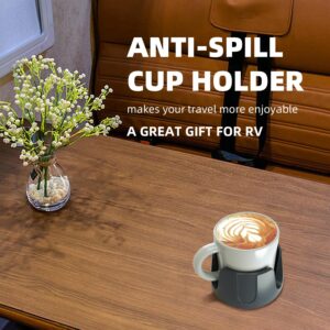 Anti-Spill Cup Holder, Drink Coaster Fits Drink for RV Home Office Outdoors with Anti-Slip Mat and Magnetic Pad