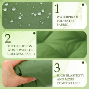 Maitys 5 Pieces Waterproof Wicker Chair Cushions Outdoor Cushions Couch Cushion Set Group Loveseat Cushions Lumbar Pillows for Patio Backyard Porch Garden Furniture(Sage Green)