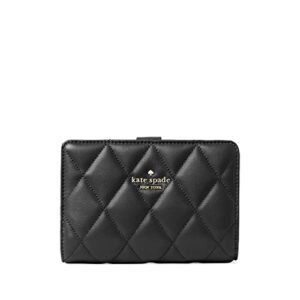 kate spade wallet for women carey wallet in smooth quilted leather, black, wallet