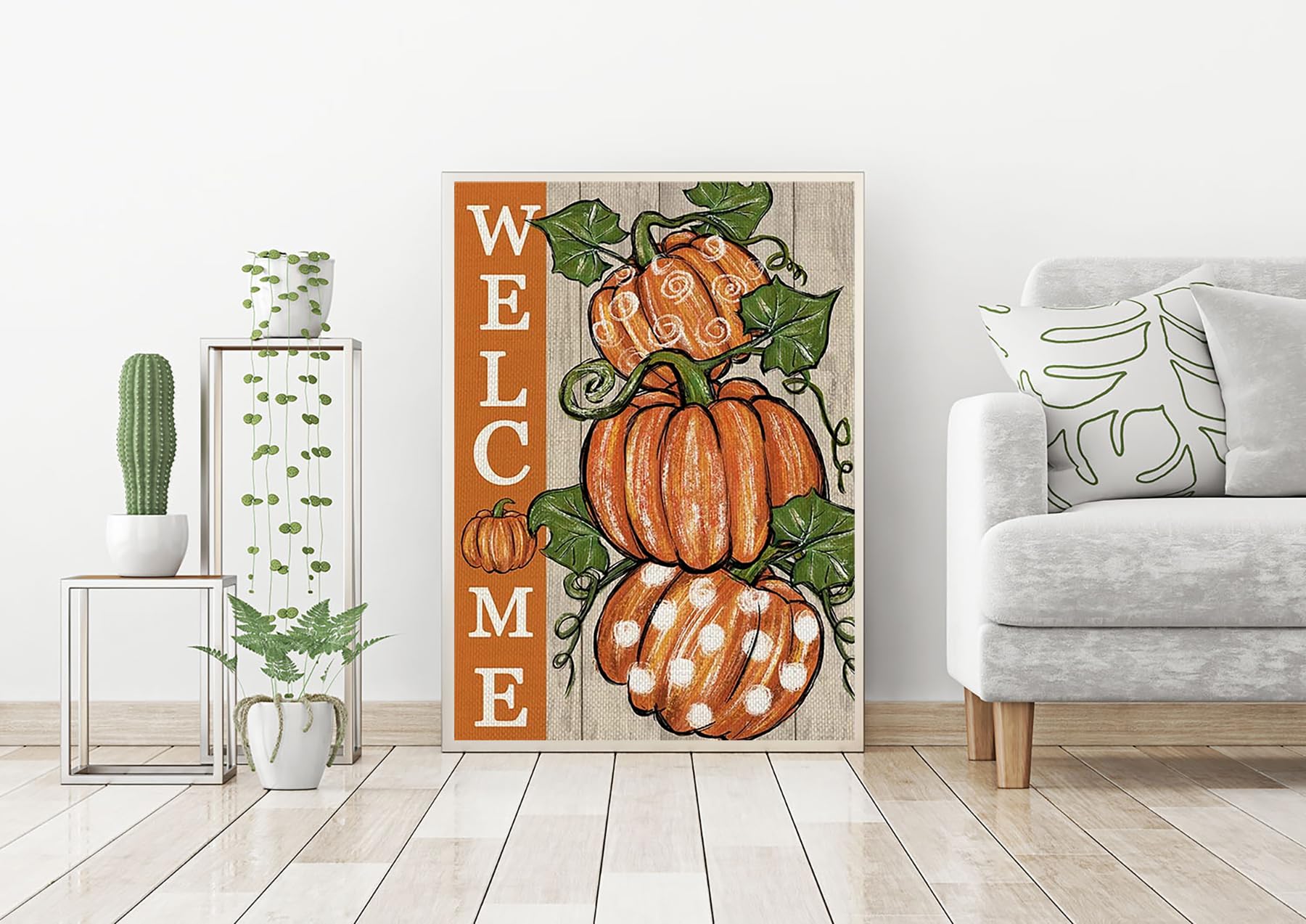 CHWGLFGG Fall Thanksgiving Pumpkin Diamond Painting Kits for Adults Beginners, Welcome Autumn 5D Diamond Art Kits, DIY Full Round Drill Gem Art, Home Wall Decor 12 x 16 Inch