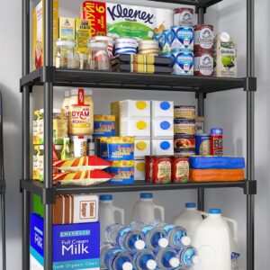 REIBII Shelving Unit, Wire Shelving, Shelving Units and Storage Shelves, 4 Tier Shelving Unit, Pantry Shelves,Kitchen Shelves 15.7" D x 47.2" H x 25.5" W