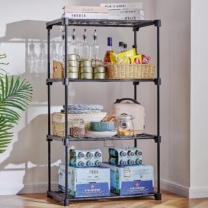 REIBII Shelving Unit, Wire Shelving, Shelving Units and Storage Shelves, 4 Tier Shelving Unit, Pantry Shelves,Kitchen Shelves 15.7" D x 47.2" H x 25.5" W