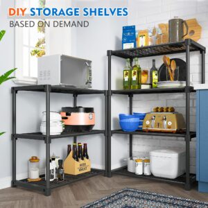 REIBII Shelving Unit, Wire Shelving, Shelving Units and Storage Shelves, 4 Tier Shelving Unit, Pantry Shelves,Kitchen Shelves 15.7" D x 47.2" H x 25.5" W