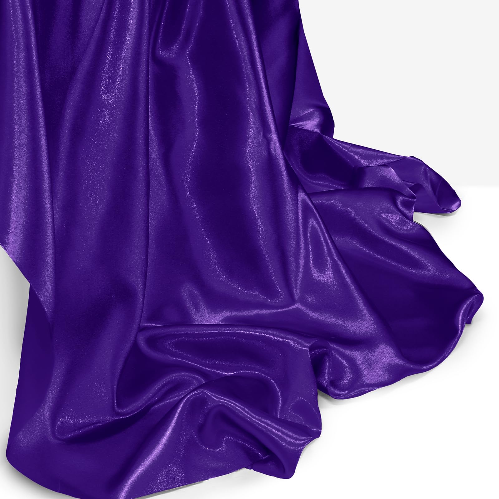 Homiest Purple Satin Fabric by The Yard, 1 Yard x 58 Inch Charmeuse Satin Fabric Silky & Shiny Cloth Fabric, Smooth Bridal Satin Fabric for Wedding Dress, Clothing Making, DIY Crafts, Sewing