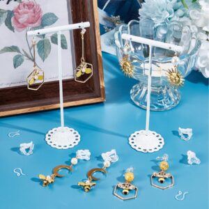 SUNNYCLUE 1 Box 200Pcs 4 Style Plastic Earrings Hooks Clip on Earrings Findings Plastic Earring Converters Clear Non Pierced Earrings Components for Jewelry Making DIY Dangle Earrings Craft Supplies