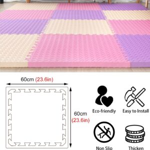 Interlocking Foam Tiles 10 Piece 24in X 24in Eva Foam Flooring Tiles for Playroom Gym Studio, Crawling Jigsaw Play Mat, Heavy Workout Equipment Floor Protection (Color : Style3)