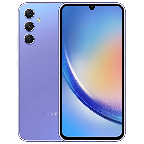 SAMSUNG Galaxy A34 5G + 4G LTE (128GB + 6GB) Unlocked Worldwide (Only T-Mobile/Mint/Metro USA Market) 6.6" 120Hz 48MP Triple Camera + (25W Wall Charger) (Awesome Violet (SM-A346M))