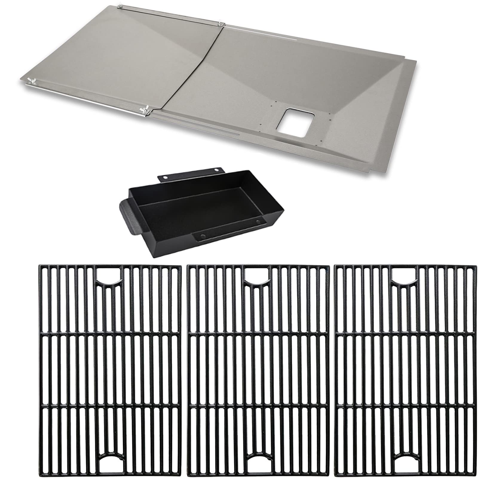 Uniflasy Cooking Grate Grease Tray with Catch Pan for Nexgrill 720-0896B 720-0896E 720-0898 Gas Grills, Replacement Parts Homedepot Nexgrill 720-0896 720-0896C 720-0896CP 720-0898A Grill Grid