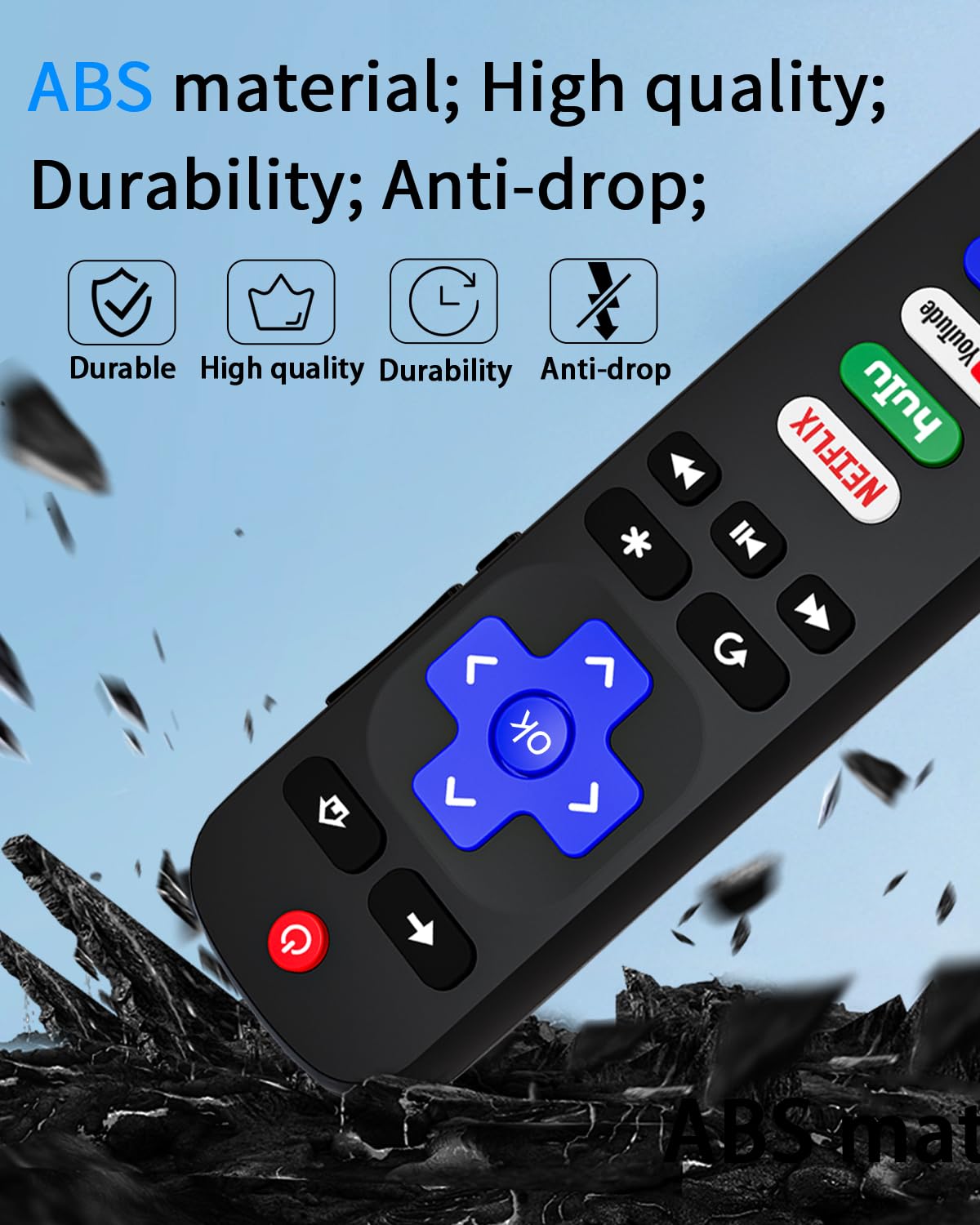 (Pack of 2) Replacement Remote Control for Roku TV,for TCL/Hisense/Sharp/Philips/Onn/Element/Insignia Roku TV,with Shortcut Buttons Netflix/YouTube/Hulu/Disney+ (NOT for Roku Stick or Box)