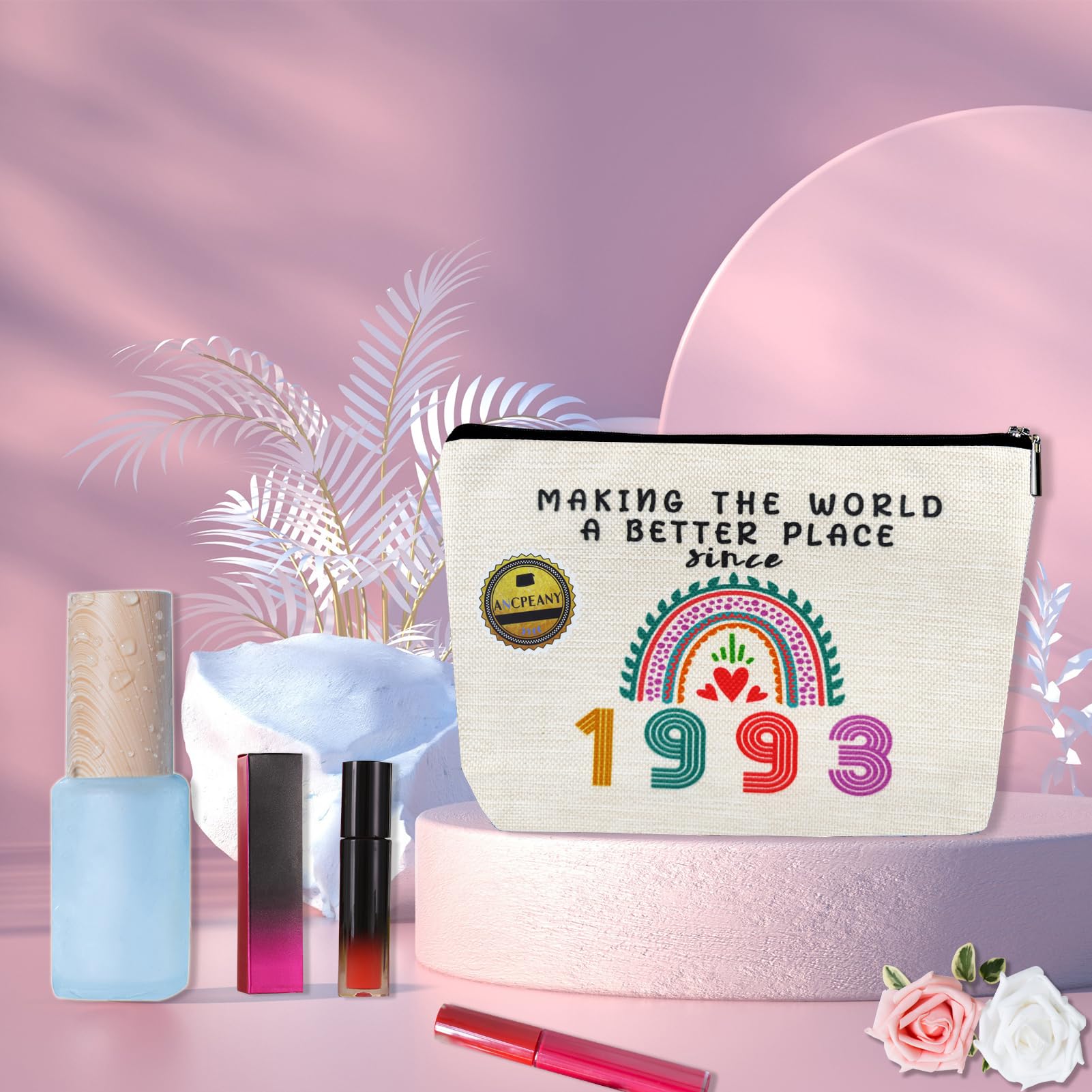 31th Birthday Gifts for Women, Anniversary Funny 31 Year Old Gift Ideas for Her, 1993 Small Makeup Bags for Women, Wife, Sister, Best Friend Female, Mothers Day, Christmas Party, Cosmetic Travel Bag