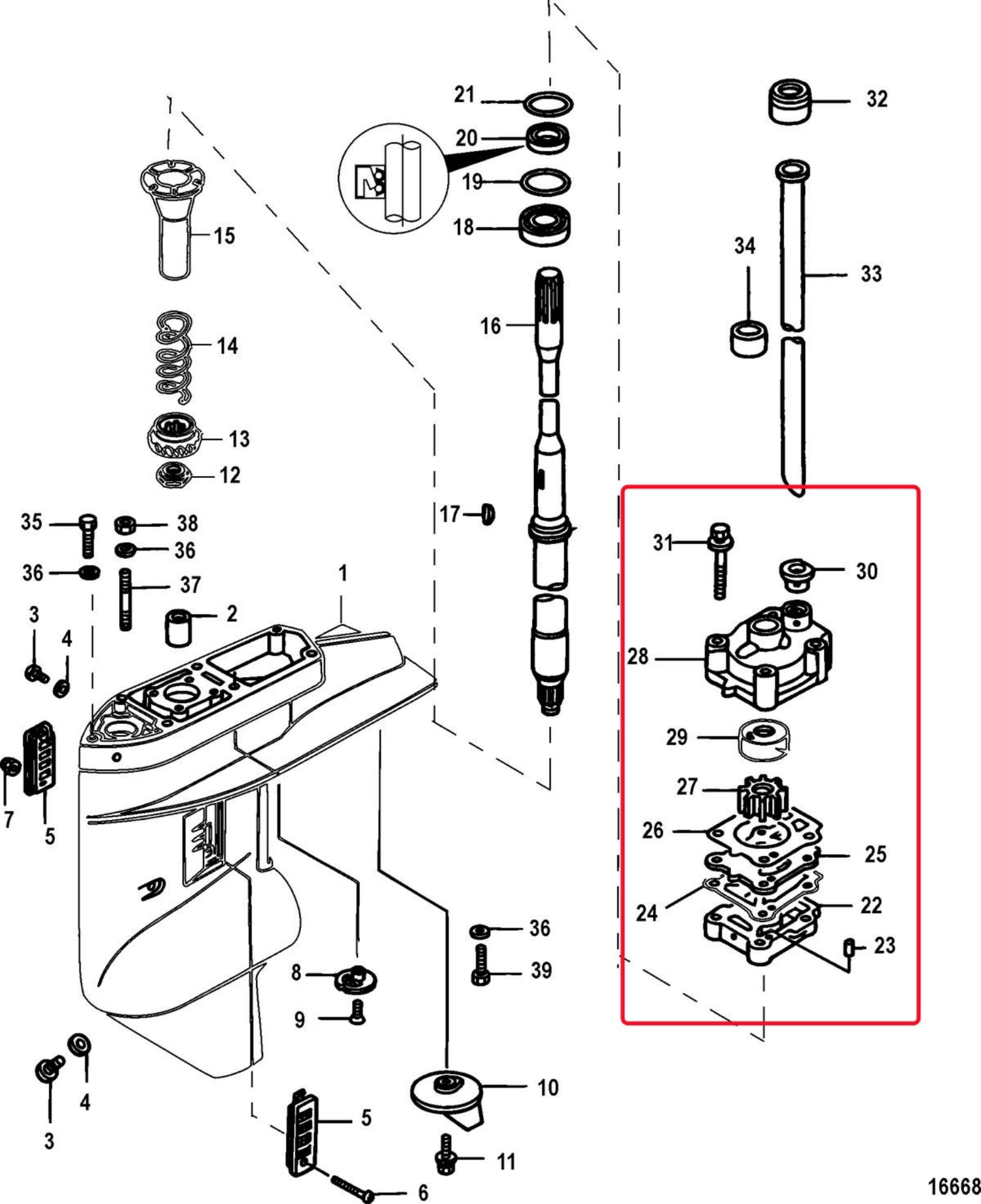 UanofCn 853792A07 Water Pump Impeller Kit for Mercury Marine Outboard 25HP 30HP 4 Stroke EFI Tohatsu Nissan 361873220