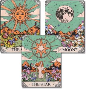 aiboerl diamond painting kits for adults, 3 pack tarot cards 5d diamond art kits, full drill diy crafts for adults home wall decor gift diamond dots moon sun stars [11.8x15.7inch]