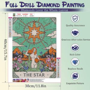 AIBOERL Diamond Painting Kits for Adults, 3 Pack Tarot Cards 5D Diamond Art Kits, Full Drill DIY Crafts for Adults Home Wall Decor Gift Diamond Dots Moon Sun Stars [11.8x15.7inch]