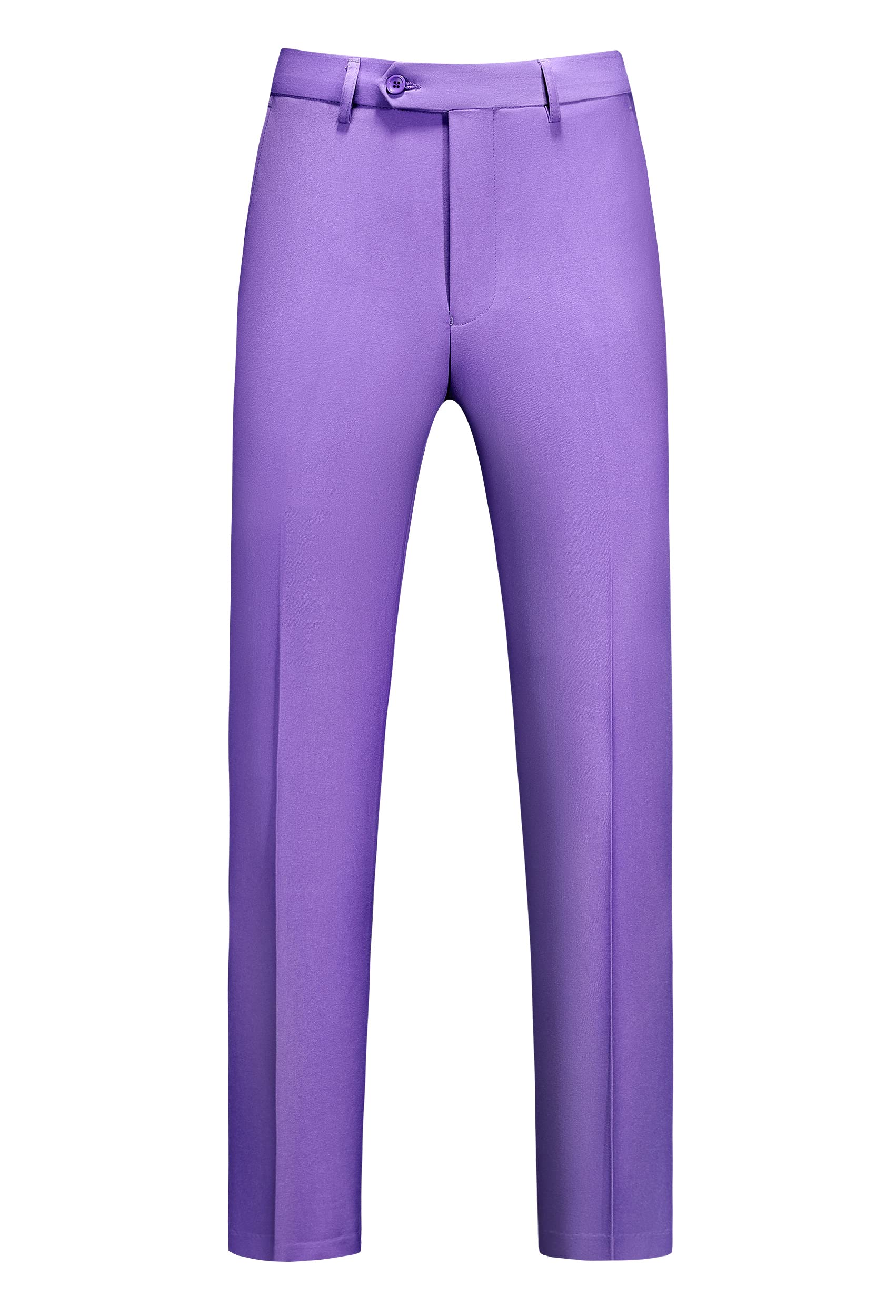 Mens Dress Pants Slim Fit Tuxedo Trousers for Business Dance Prom Wedding Size 34 Lilac