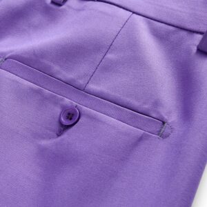 Mens Dress Pants Slim Fit Tuxedo Trousers for Business Dance Prom Wedding Size 34 Lilac