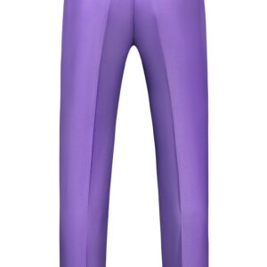 Mens Dress Pants Slim Fit Tuxedo Trousers for Business Dance Prom Wedding Size 34 Lilac