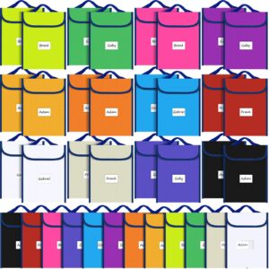 panelee 36 pcs book bags book pouches reading bags with name tags book protector pouch chair pockets(36 pcs)