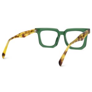 Zeelool Classic Oversized Square Blue Light Blocking Eyeglasses for Women Men Coville ZJGA830292-04 Green