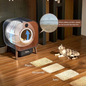 PAWBBY Self Cleaning Litter Box, Automatic Cat Litter Box Self Cleaning for Multi Cats, TUV Certified/Anti-Pinch/Safety Protection/Odor Removal/APP Control Extra Large Litter Box with Mat & Liner