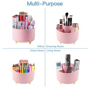 WNING Pen Holder for Desk, Pencil Holder,5 Slots 360° Degree Rotating Desk Organizers and Accessories, Cute Pen Cup Pot for Office, School, Home, Art Supply (pink)