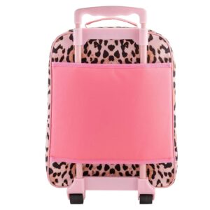 Stephen Joseph Kids Luggage - Personalized Carry On Luggage - Animal Print Travel Bag - All Over Print Rolling Bag with Custom Name