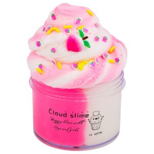 pink cloud slime, scented slime kit for girls boys, super soft slime game, diy kids education toy, birthday gift(7oz 200ml)