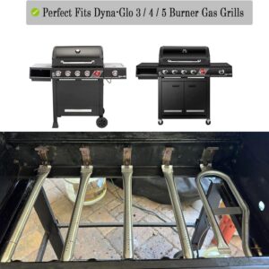 Grill Parts for Dyna-Glo Dyna-Glo 5 Burner DGH474CRP DGH483CRP DGH485CRP, Dyna-Glo 4 Burner DGH450CRP Dyna-Glo 3 Burner DGH373CRP, Porcelain Heat Plate Stainless Steel Burner for Revoace GBC1793W