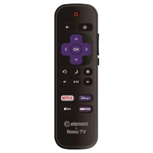 OEM Replacement Remote Control Compatible with All Element Roku TV Smart 4K Ultra HDTV 【Only Works with Element Roku TV, Not for Roku Stick and Roku Box】 (Netflix/Disney Plus/Apple TV+ / HBO Max)