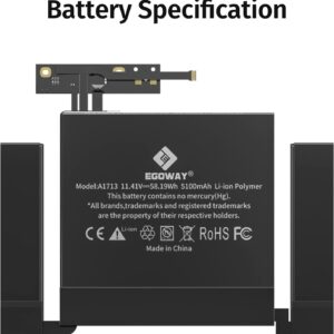 A1708 A2159 A2289 A2338 Battery, Egoway Replacement Battery for A1713 A2171, Compatible with Mac Book Pro 13 Inch (Late 2016, Mid 2017, Mid 2019, 2020), EMC 2978 3164 3301 3456 3578