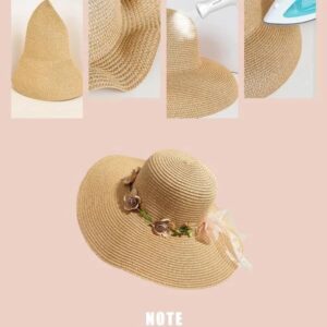 YOFARCHOY Lightweight Packable Sun Hat for Women Foldable Sunhats Woven Bucket Hats Packable Beach Hat Floppy Knitted Woven Hat Black