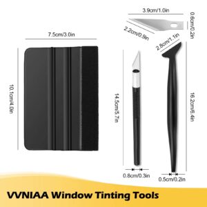 VVNIAA Window Tinting Tools, Window Film Kit, Professional Car Wrap Kit, Vinyl Wrap Kit, Tint Kit Includes Square with Flannel Squeegee, Carving Knife, Safe Membrane Cutter, Edge Trimming Squeegee.