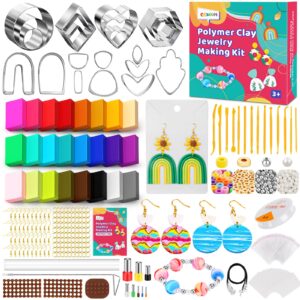 cgboom 527pcs polymer clay earring making kits,3 in 1 clay earring and bracelet making kit, jewelry making tools for adults and kids, present for girls,teens and adults