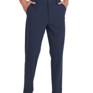 MoFiz Lightweight Slim Fit Golf Pants Stretch Pants Works Dress Comfort Light Trousers for Traveling Navy Size 34W