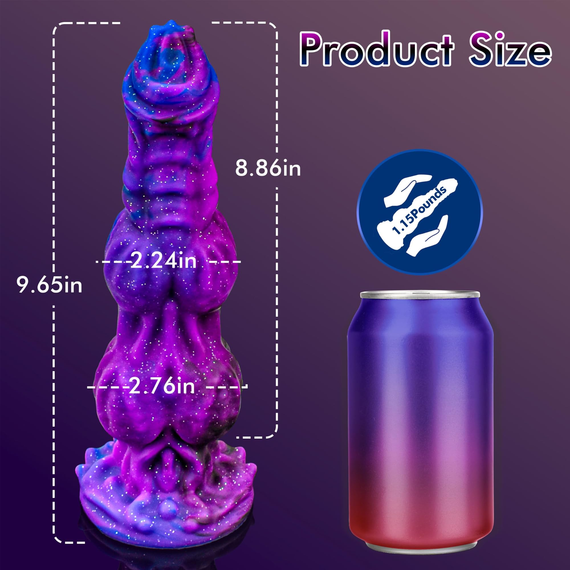 9.6" Monster Dildo Fantasy Horse Dildo with 2 Big Knots, Huge Dildo Thick Anal Dildo with Strong Suction Cup, Dragon Dildo Dog Knot Dildo for Women Sex, Anal Toys for Men Gay, Adult Toys for Women Men