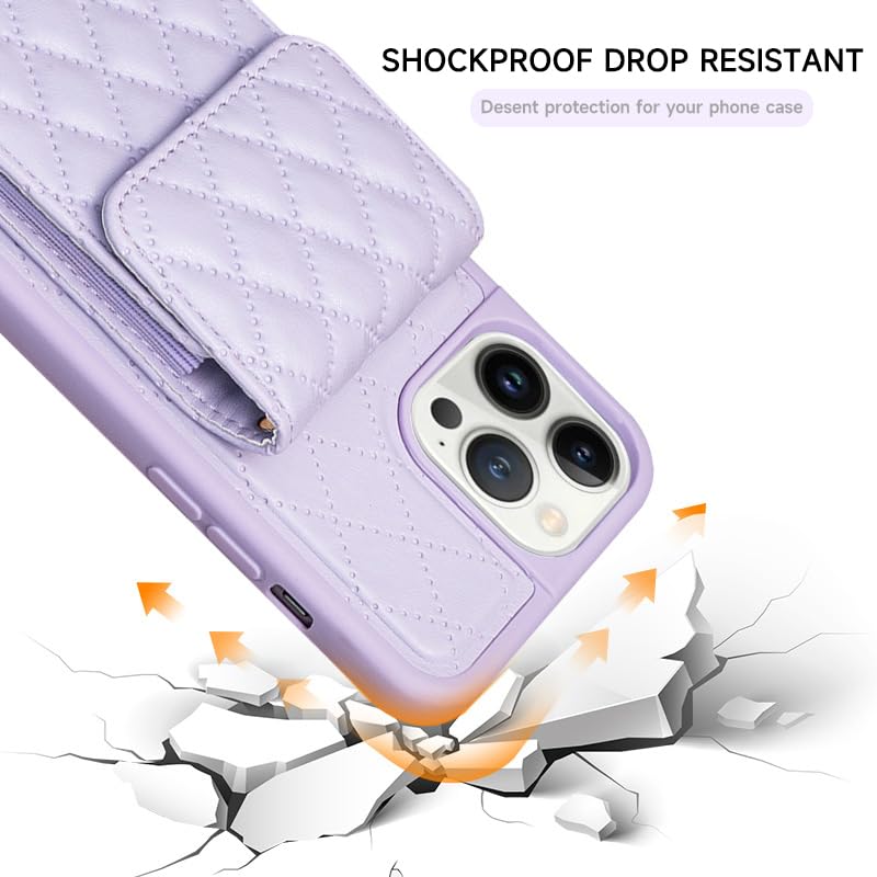 Furiet Crossbody Wallet Case for iPhone 14 Pro Max 6.7 inch Leather Kickstand Purse Case with Card Slot Holder Lanyard Strap Phone Cover for iPhone14promax 5G i Phone14Max Plus iPhone14 ProMax Purple