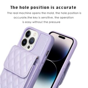 Furiet Crossbody Wallet Case for iPhone 14 Pro Max 6.7 inch Leather Kickstand Purse Case with Card Slot Holder Lanyard Strap Phone Cover for iPhone14promax 5G i Phone14Max Plus iPhone14 ProMax Purple