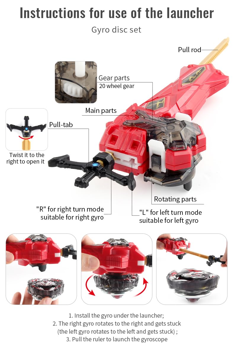 OBEST Bey Stadium Battling top Burst B-201/B-195 Battling Tops Set with 2 Launchers, Battle Arena with launchers for Gyro Fighting, Gifts for Kids