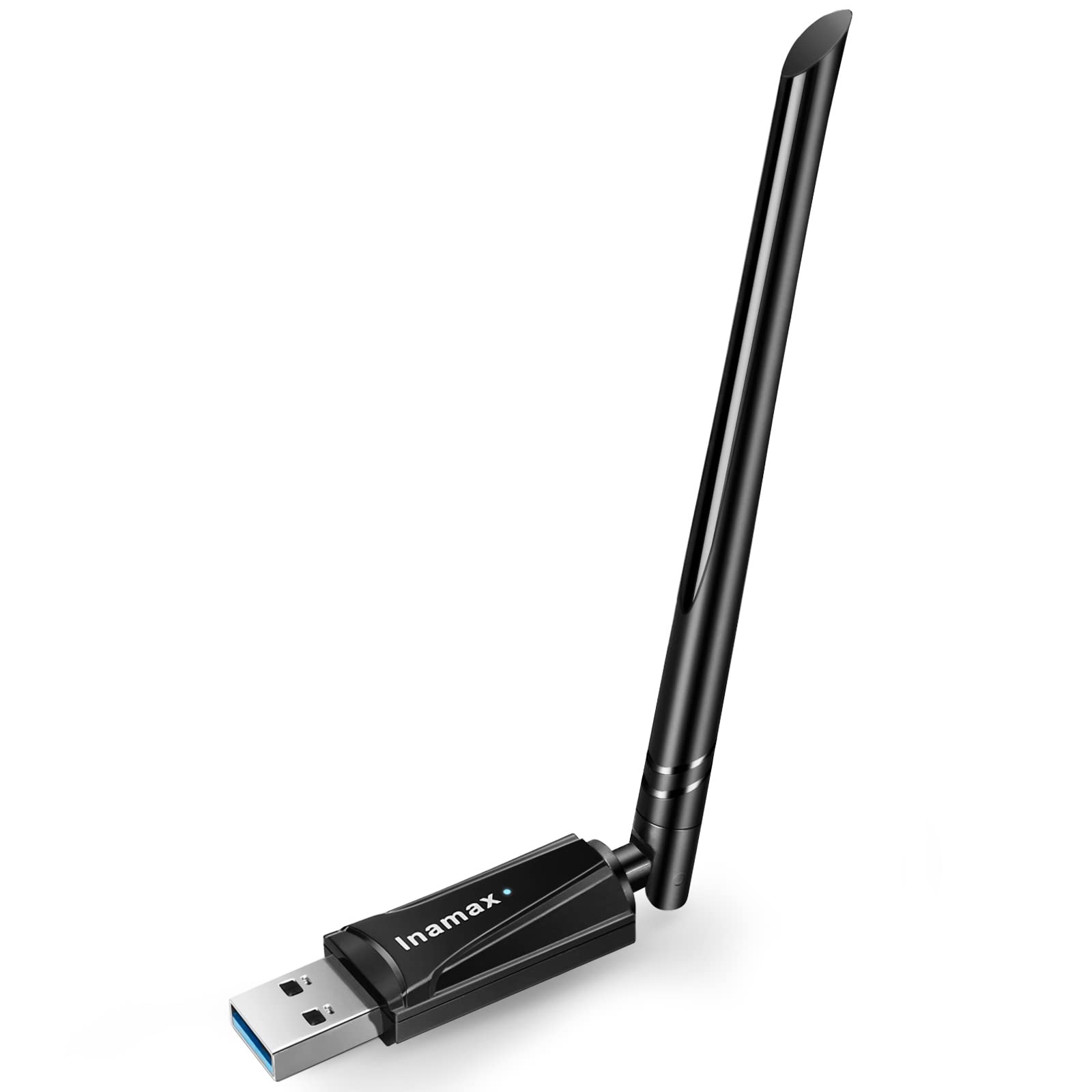 USB WiFi Adapter for Desktop PC – Inamax AC1300 Wireless Network Adapter for Laptop with Dual Band 5GHz High Gain 5dBi Antenna, Supports Windows 11, 10, 8.1, 8, 7, and XP, Mac OS 10.9-10.15