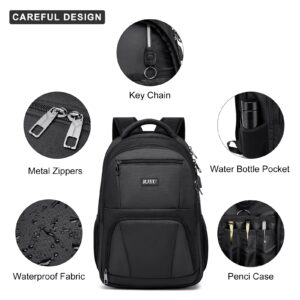 RJEU Laptop Backpack for Men, Extra Large School Backpacks for Teen Boys, Anti-Theft Water Resistant Back Pack with USB Charging Port, Fits 17.3-Inch Laptop, Black