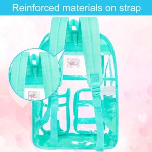 Clear Backpack, Heavy Duty Transparent Bookbag for Girls Women, Cute School See Through Backpacks for Teens Elementary - Green