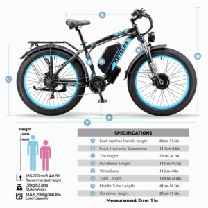 ONESPORT 2000W Electric Bike for Adults with 26" x 4" Fat Tire,Dual Motor Electric Mountain Bike,48V 23Ah Removable Battery, 21 Speed Ebike Up to 35MPH All Terrain Electric Bicycle