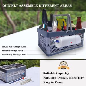 Rilltowpe BBQ Sauce&Tools Storage Basket it more convenient for you to carry barbecue sauce tools outdoors, on the beach, and on barbecues, and it is easier to store barbecue sauce tools.