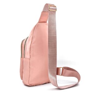 Aisijimo Small Sling Bag For Women Men Casual Crossbody Sling Backpack (Pink)